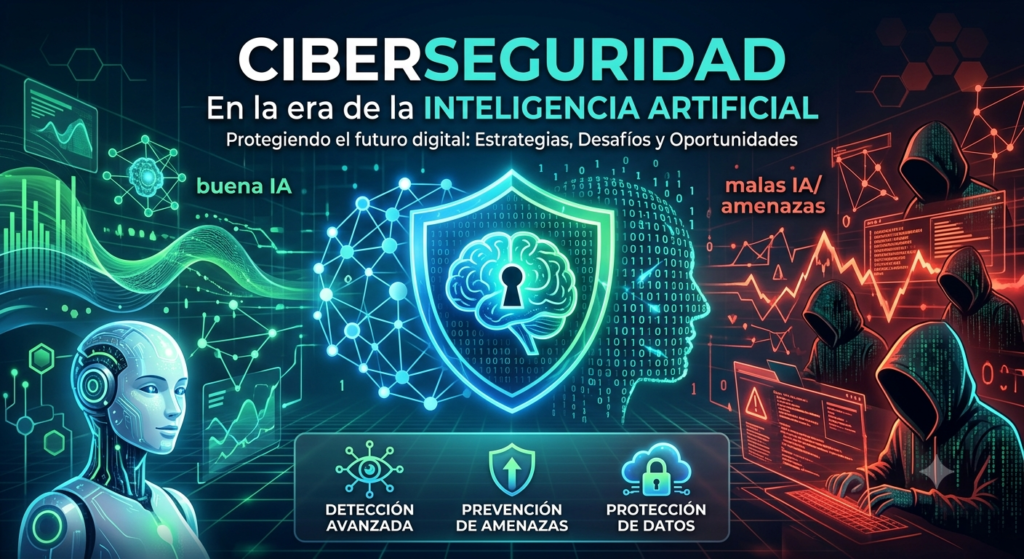 Creame una imagen para el curso Ciberseguridad en la era de la inteligencia artificial